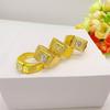 Anillos Chapados en Oro Vietnamitas con Diamantes para Hombres y Mujeres, Joyería de Latón Chapada en Oro al por Mayor, Nuevo Estilo Chino de Lujo Ligero