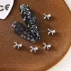 Joias para Nail Art Japonesa Nova Prata Zircônio Série Flash Bow de Alta Qualidade Pingente Coração Laço de Fita