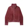 Ropa de Mujer Estilo Europeo Transfronteriza Venta al por Mayor Otoño Nueva Llegada Cuello Alto Americano Cremallera Gamuza Chaqueta Piloto Abrigo