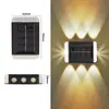 Luz lavaluces de pared exterior para villa, luz solar decorativa para jardín y patio, farola solar integrada de pared con batería de larga duración