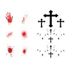 Combinación de Pegatinas para Tatuaje de Maquillaje para Ojos con Elemento de Cruz Sangrienta de Halloween Transfronteriza, Maquillaje de Miedo y Divertido, Atmósfera de Miedo