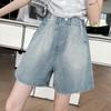 Shorts de mezclilla para niñas 2024 Nuevos Shorts casuales de verano hasta la rodilla para niñas mayores Moda de verano para niños Pantalones cortos versátiles