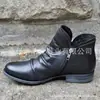 Comércio Exterior Outono e Inverno 2020 Novas Botas Masculinas de Tamanho Grande Fundo Plano Bico Redondo Zíper Lateral Colorido Versátil Moda Casual Botas com Franjas