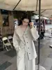 NEIHE 2026 Otoño Old Money Minimalista Mezcla de Algodón y Nailon Cuello Grande Corte Holgado Gabardina para Mujer 260291