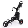 Carro Plegable de Tres Ruedas para Bolsa de Golf para Adolescentes y Adultos con Freno de Pie y Soporte para Paraguas y Soporte para Taza de Agua