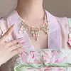 Collar con Borla de Perlas y Cuentas Estilo Mori Hanfu Nuevo Estilo Chino Cheongsam Disfraz Antiguo Accesorios con Elementos Han para Mujeres