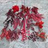 Nueva flor de boda china roja grande vino tinto boda roja pasillo camino plomo suave decoración flor falsa al por mayor