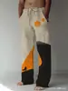 Pantalones de AliExpress de Venta Caliente Transfronterizos Sueltos Casuales Comercio Exterior Europeo y Americano Rectos Impresión 3D Cintura Alta Pierna Ancha