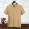 Camiseta Masculina de Manga Curta Confortável e Versátil Estilo Italiano Gola Seagull, 16g Alta Qualidade Imitação 100% Tencel, Respirável Amigo da Pele para o Verão