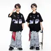 Ropa Moderna Infantil de Street Dance Niños y Niñas Marca Moderna Conjunto de Camisa de Béisbol de Manga Corta Atuendo Genial de Hip-Hop para Niños