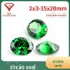 Pedra Solta Zircônia Verde Formato Oval Anel com Pedra em Formato de Ovo Fabricante de Zircônia Cúbica Sintética Joias Atacado Luxo Leve