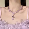 Colar e Brincos Flor Cool Gota d'Água Coreanos Luxo Acessível Celebridade Gypsophila Moda High-End Terno para Vestido de Noite