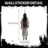 Adesivos de janela de Halloween transfronteiriços, adesivos de parede de Halloween de PVC de caveira, decoração de parede, decoração assustadora de fantasma feminino, adesivos de porta