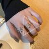 Anel de Metal com Pétalas Inlaid de Zircônia de Alto Grau Japonês, Anel Aberto Ajustável Elegante Super Fada Feminino