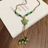 Collar con Colgante de Borla de Cuentas de Estrella de Mar de Cerámica y Cuerda de Cera Estilo Vacacional Moda Versátil Diseño de Cadena para Clavícula para Mujer