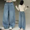Calças Jeans para Meninas do Ensino Fundamental Primavera 2026 Novo Estilo Calças Largas Infantis para Meninas Calças Super Estilosas Estilo Coreano para Primavera
