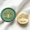 Carimbo de Selo de Cera Vintage Diretamente da Fábrica, Carimbo de Selo de Cera Árvore da Vida, Cabeça de Carimbo de Cobre com Tema de Planta da Floresta para Diário e Selagem de Convites