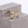Anillo de serpiente estilo frío europeo y americano ins celebridad de Internet moda personalidad combina con todo anillo de serpiente con incrustaciones de diamantes suministro de comercio exterior