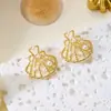 Pendientes Cortos Estilo Playa Europeos y Americanos con Esmalte, Cangrejo, Caballito de Mar, Diamantes Triturados, Concha Marina y Pendientes de Perla con un Toque de Sofisticación