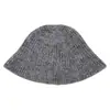 Nuevo sombrero de pescador de punto de lana a rayas para mujer, perfecto para otoño e invierno, versátil, adecuado para cabezas grandes, hace que la cara se vea más pequeña y se puede personalizar con un logotipo