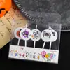 Decoração de Bolo Feliz Dia das Bruxas Vela Chama Ornamento Olhos Contas Doces Forma de Ceifador Fantasma Inserção para Biscoito