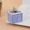 Novos Utensílios de Cozinha Miniatura Mini Fogão a Gás Cena de Casa de Boneca Modelo Artesanato de Plástico Brinquedo de Joia Enfeites