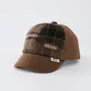 Boné de beisebol infantil xadrez estilo coreano, boné de beisebol patchwork, chapéu casual à prova de vento e protetor solar para atividades ao ar livre infantil