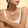 Collar con borla de diamantes y cuentas redondas estilo Amazon Ins, pulsera de nicho chapada en acero de titanio y oro auténtico de 18 quilates.