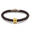 Chapado en Oro 3D Imitación Oro Fuerza Sabiduría Protección Coraje Fe Tatuajes de la Suerte Pulsera de Cuerda de Cuero Colgante Cuentas