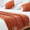 Hotel B&B estilo Wabi-sabi color sólido toalla para pie de cama color café manta para pie de cama manta de habitación modelo funda de cama color sólido se puede pedir banderín de cama
