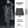 Falda de Lana Gris con Lunares Personalizada para Mujer Otoño Invierno Nuevo Estilo Falda Corta Adelgazante para Niñas Petites Estilo Coreano Temperamento Falda de Línea A