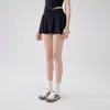Saia de Tênis Feminina Cor Nude, Cintura Alta, Anti-Exposição, Respirável, com Bolsos, Saia Esportiva Rodada para Corrida