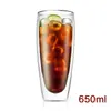 Caneca Dupla Transparente Simples Personalizada pelo Fabricante com Tampa de Bambu, Copo Dupla Camada de Vidro Borossilicato Alto para Café da Manhã Leite