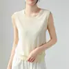 Chaleco de Punto de Alta Gama para Mujer con Cuello Alto en Color Blanco Crudo, Top sin Mangas, Adecuado como Capa Base o para Combinar con un Blazer