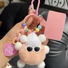 Lindo Colgante Llavero de Coche de Briquetas de Piel Sintética de Conejo Rex Muñeco de Peluche Popular Exquisito Colgante para Mochila Escolar Regalo