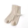 Estilo Novo Outono e Inverno Meia-Alta Cor Sólida Meias de Caxemira Unissex Meias Pós-Parto Espessadas Quentes para Clima Frio