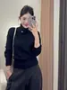 2025 Nuevo Suéter de Cuello Alto Estilo Coreano Top de Punto Blanco para Mujer Capa Interior Otoño e Invierno Top Pulóver de Gama Alta