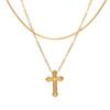 Factory Outlet Nova Moda Europeia e Americana Titanium Steel Cross Collection Ouro banhado a ouro não desbotado em Advanced Clavicle Chain Mulheres