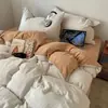 Juego de ropa de cama de algodón puro de cuatro piezas, funda de edredón, sábana de verano y otoño, sábana bajera, juego de tres piezas para dormitorios universitarios