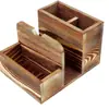 Caja de Almacenamiento de Escritorio de Madera Transfronteriza Compartimento de Almacenamiento para Toallas de Papel Cubiertos Caja de Almacenamiento para Botellas de Condimentos Madera Maciza Fiesta de Cocina