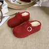 Zapatos Birkenstock Retro Feos Lindos Peludos para Mujer 2026 Otoño Nueva Llegada Hebilla de Cuero Suela Suave Persona Perezosa Punta Cerrada Sandalias Slip-on