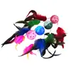 Juguetes para Gatos al por Mayor, Bolas con Cascabel Sonoro, Bolas Huecas de Dos Colores, Juguetes Interactivos de Autoentretenimiento para Mascotas, Bolas de Cascabel con Plumas de Doble Cabeza
