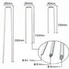 Pregos de Solo em Forma de U em Estoque para Estufas de Jardim, Fixadores de Tecido Mulch Anti-Ervas Daninhas, Pregos para Barracas Externas, Pregos Galvanizados Inclinados em Forma de U
