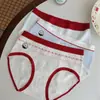 Ropa interior para niñas A9871 estilo coreano con bloques de color, suave y linda con estampado de cachorros, 100% algodón, tiro medio, bragas triangulares 10A antibacterianas y transpirables