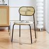 Rattan Hogar Hierro Forjado Silla de Comedor Oficina Respaldo Taburete Rojo Neto Retro Estudio Sala de Estar Casa de Huéspedes Silla de Comedor Balcón
