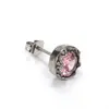 Brincos de titânio com borda irregular retrô e incrustados com diamantes redondos, moda fria para homens e mulheres