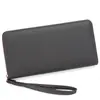 Cartera de dama larga de color sólido, nueva moda, bolsa para teléfono móvil, gran capacidad, monedero con cremallera, venta al por mayor