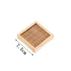 Posavasos Cuadrado de Bambú con Forma de Tic Soporte para Ollas Bandeja Pequeña para Pastelería Tapete Japonés para Té Tapete para Té Tapete Aislante del Calor Posavasos de Seda de Bambú