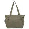 Bolsa tote de lona leve estilo coreano, com múltiplos compartimentos, grande capacidade e design versátil para o dia a dia e uso casual.; disponível para atacado