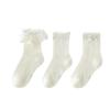 3 pares de meias de rede de tubo de renda de verão novas para meninas, brancas puras, finas, doces, de princesa, ultraleves